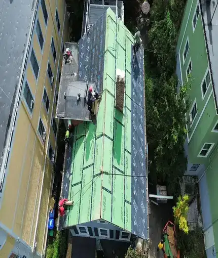 Before Hail Damage Roof Replacement Arlington VA Hail damage on asphalt shingles documented for insurance claim in Arlington Virginia