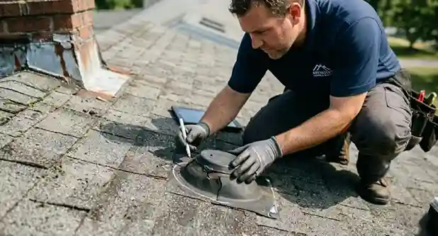 Inspection of isolated roof damage in Arlington VA